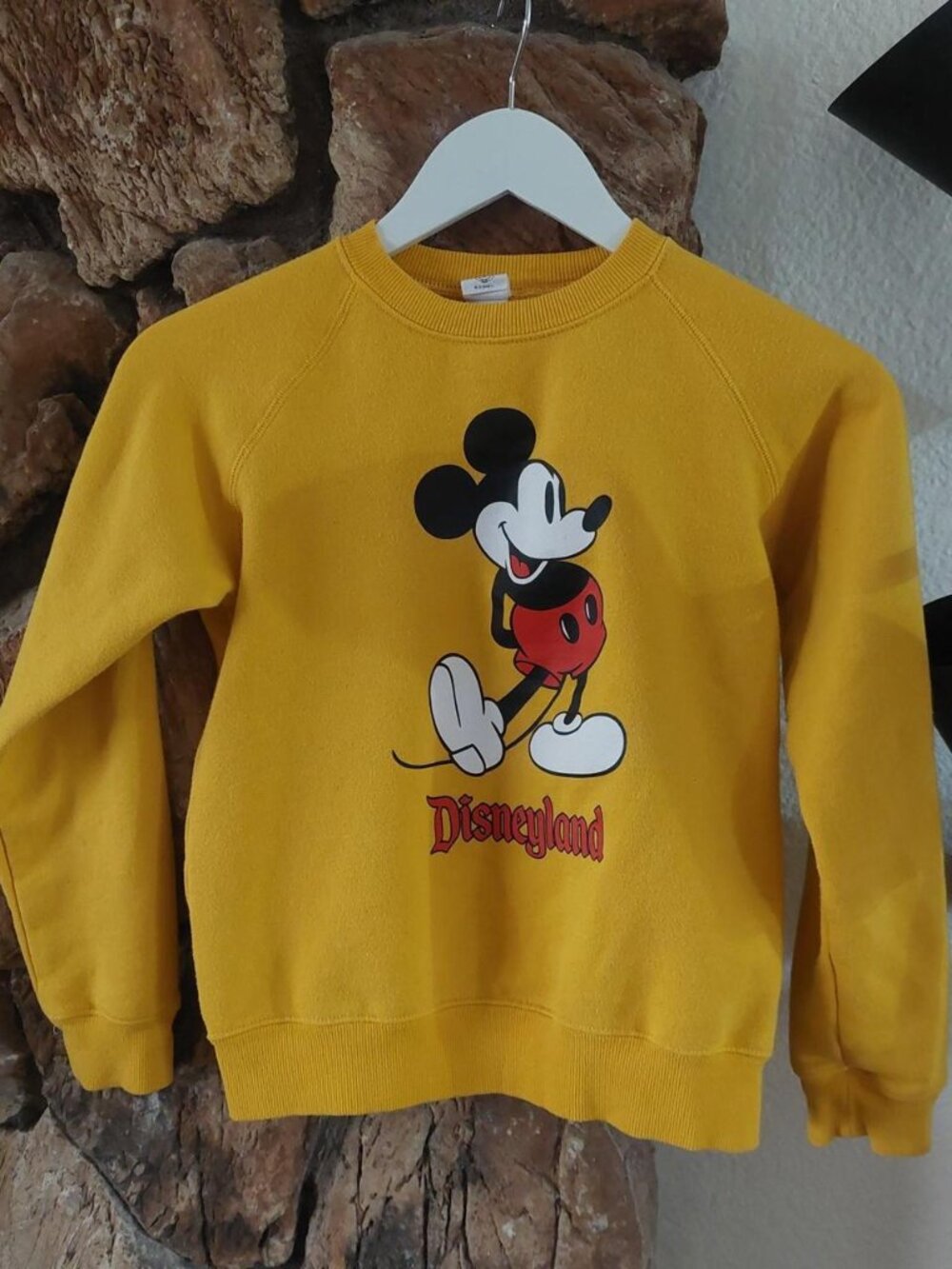 Disney Parks Disneyland Yellow Mickey Mouse Graphic Crewneck Sweatshirt Size 13